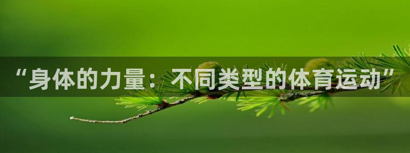 米兰体育：“身体的力量：不同类型的体育运动”